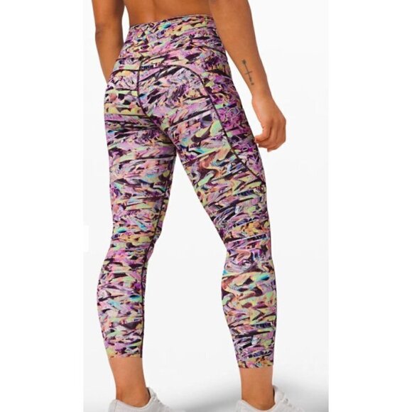 LULULEMON Size 6 Fast and Free Tight II 25" Seawheeze 2020 Super Sonic Alpine - Picture 5 of 11